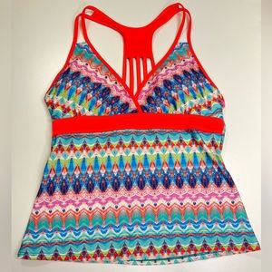 Colorful Patterned Women's Swim Top
